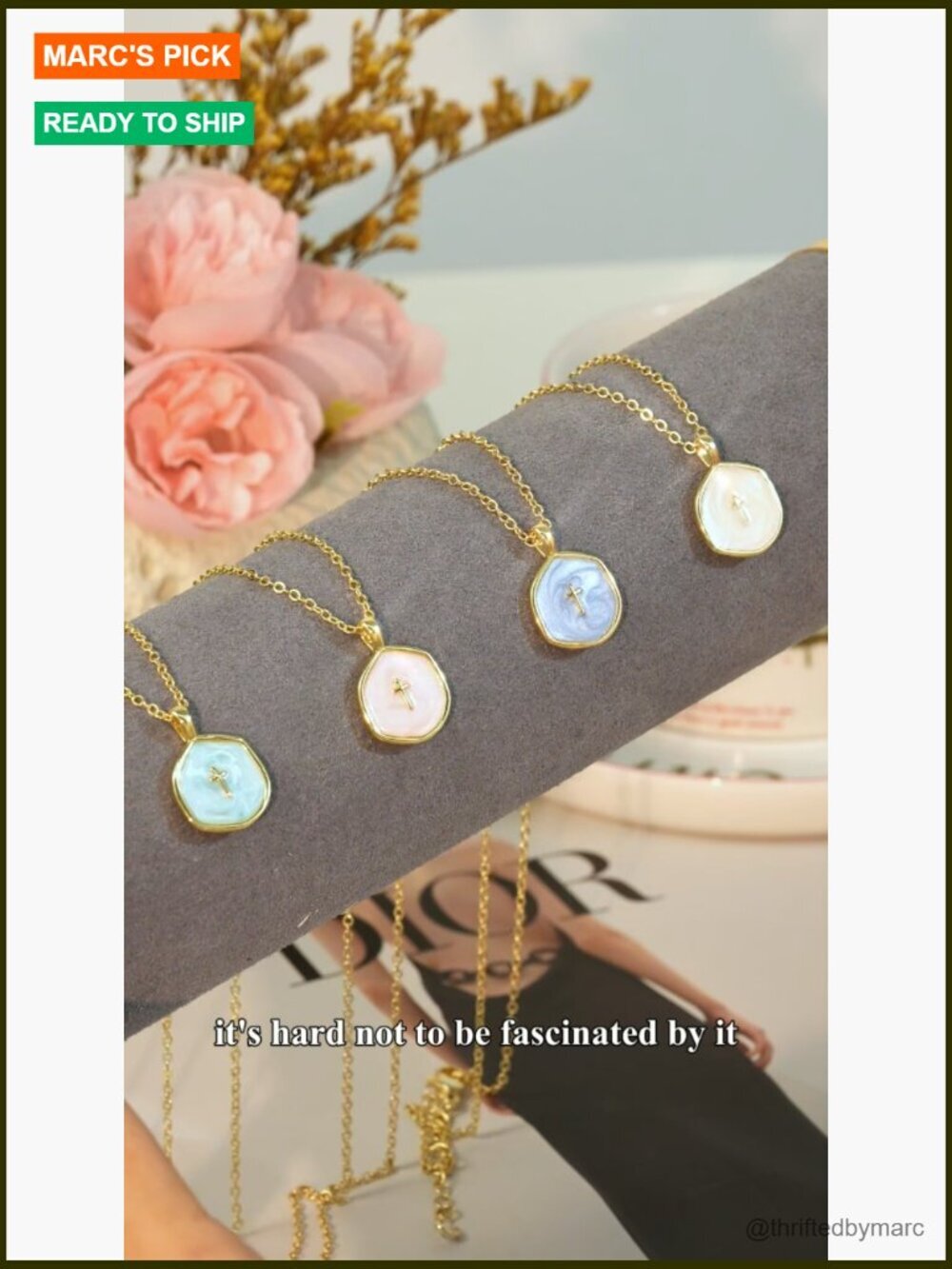 Dainty 14k Gold Plated Cross Pendant Necklace with Cubic Zirconia - Picture 7 of 7